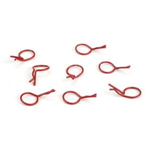 Body Clips, Bent, Red (8)