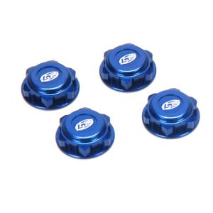 Covered 17mm Wheel Nuts, Aluminum, Blue (4)
