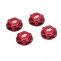 Covered 17mm Wheel Nuts, Aluminum, Red (4)
